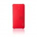 HTC One E8 Dot View Yan Kapaklı Uyku Modlu Kılıf Kırmızı