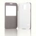 Samsung S5 G900 KakuSiga Yan Kapaklı Kılıf Beyaz
