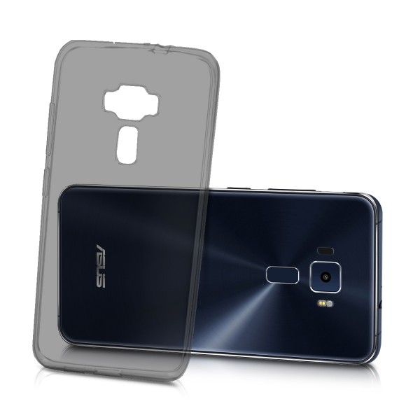 Asus Zenfone 3 5.2" Kılıf Soft Silikon Şeffaf/Siyah Arka Kapak