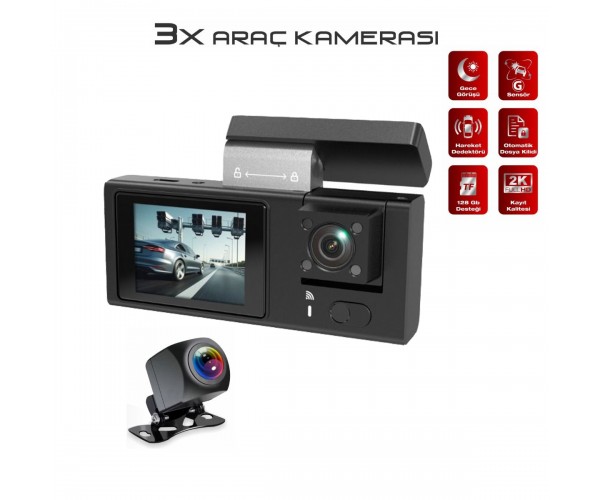 Auris CAM20 2K Full HD 3X Ön & Arka Araç Kamera&hellip;