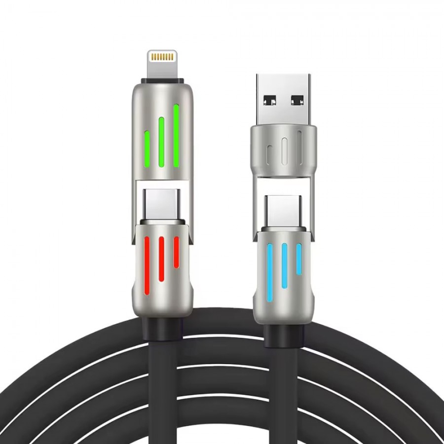 Auris CB270 4in1 USB Type-C Lightning 1.2m 4in1 RGB Hızlı Şarj Kablosu