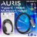Auris HDMC10 4K USB 3.1 Type-C to HDMI 1.8m Ses ve Görüntü Aktarım Kablosu