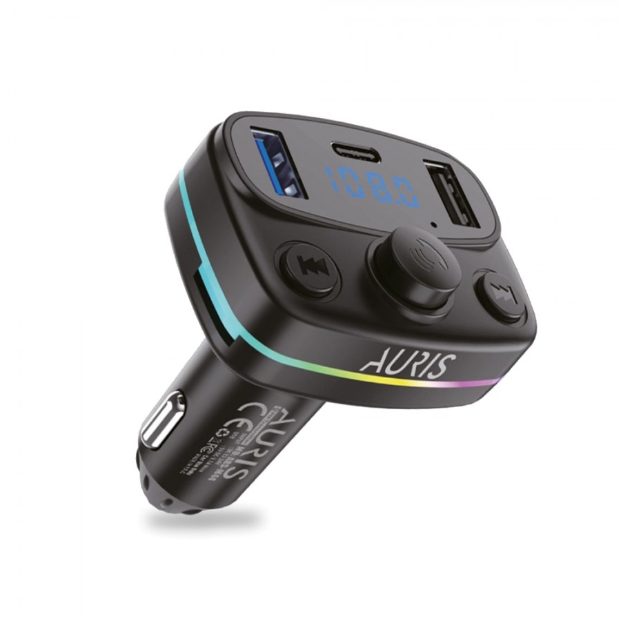 Auris M44 Bluetooth Araç Kiti Rainbow Led FM Transmitter Auris M44 Bluetooth Araç Kiti Rainbow Led FM Transmitter