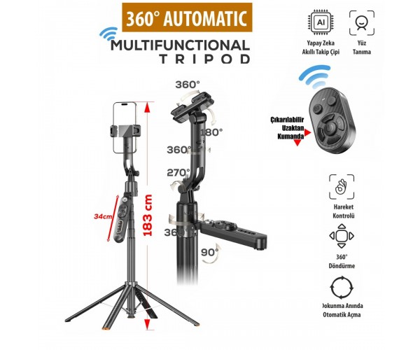 Auris TR30 360 Ayarlanabilir AI Takip Özellikli Tripod&hellip;
