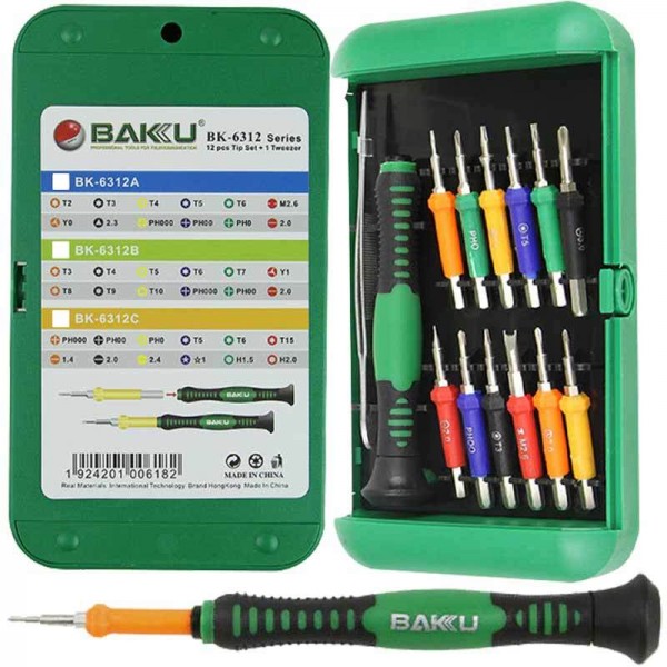 Baku BK-6312 12li Hassas Tornavida Seti ve Cımbız (14 parça)…