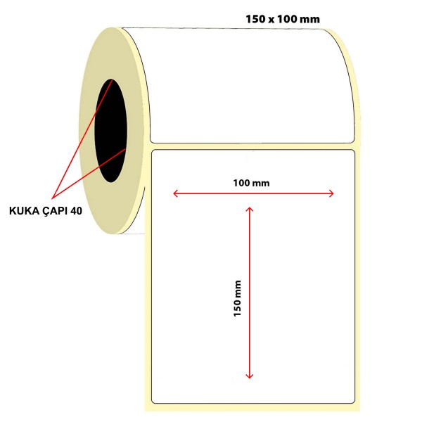 Barkod 100x150 Termal Etiket Eko Termal 250 Sarım 1 Rulo…