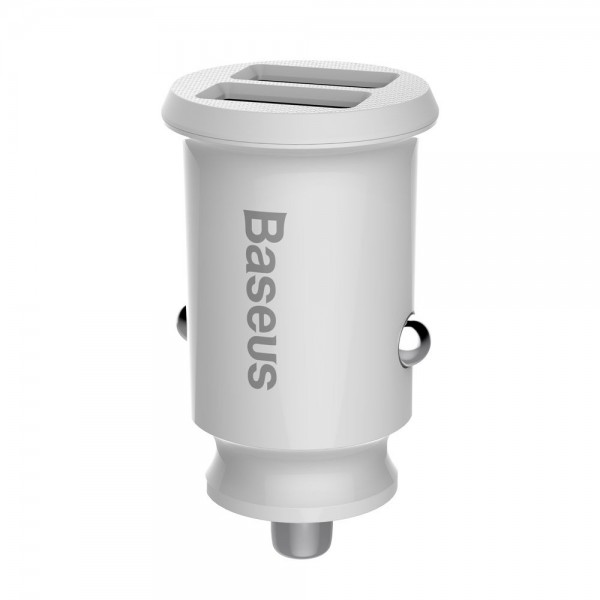 Baseus Grain Çift USB 3.1A Hızlı Araç Şarj Aleti (Başlık) Beyaz CCA…