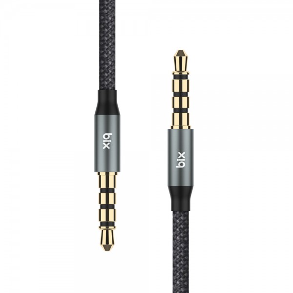 Bix TAU3C Hi-Fi 3.5mm to 3.5mm Erkek 2m Örgü Aux Ses Kablosu 2mt - Gri… Bix TAU3C Hi-Fi 3.5mm to 3.5mm Erkek 2m Örgü Aux Ses Kablosu 2mt - Gri…