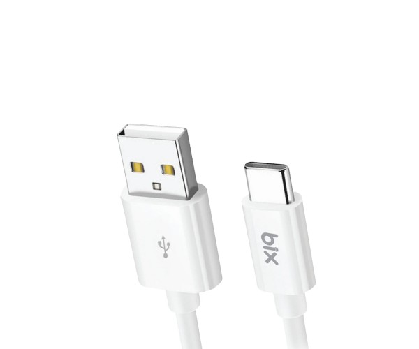 Bix BX100CW 3A USB-A to Type-C Data ve Şarj Kablosu - Beyaz&hellip;