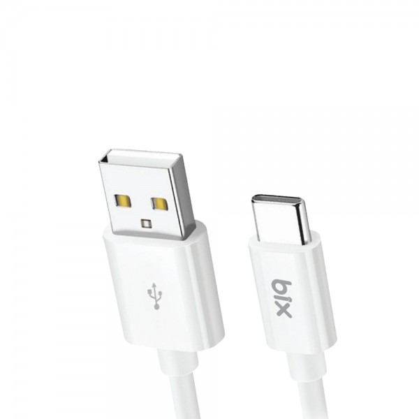 Bix BX100CW 3A USB-A to Type-C Data ve Şarj Kablosu - Beyaz… Bix BX100CW 3A USB-A to Type-C Data ve Şarj Kablosu - Beyaz…