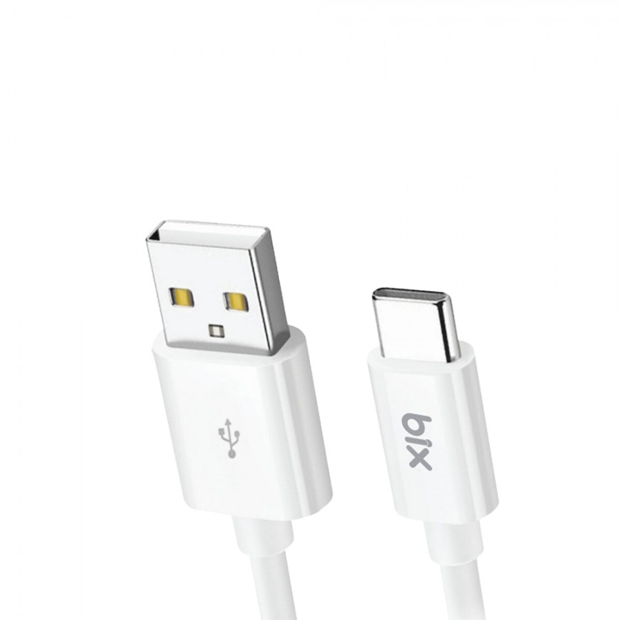 Bix BX100CW 3A USB-A to Type-C Data ve Şarj Kablosu - Beyaz Bix BX100CW 3A USB-A to Type-C Data ve Şarj Kablosu - Beyaz