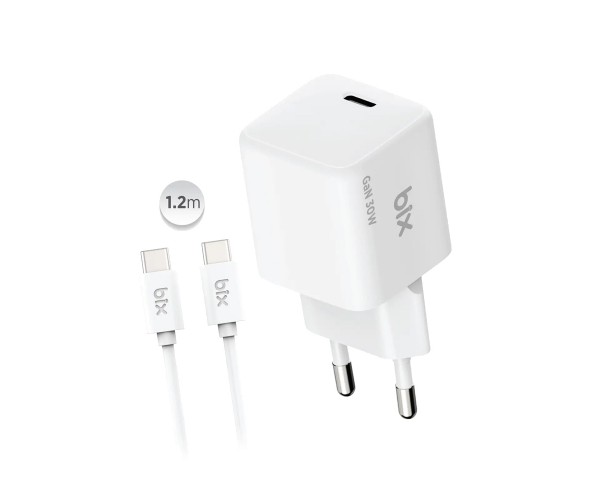 Bix BX1P32G GaN 30W Type-C PD Hızlı Şarj Cihazı ve 1.2m 3A Type-C &hellip;