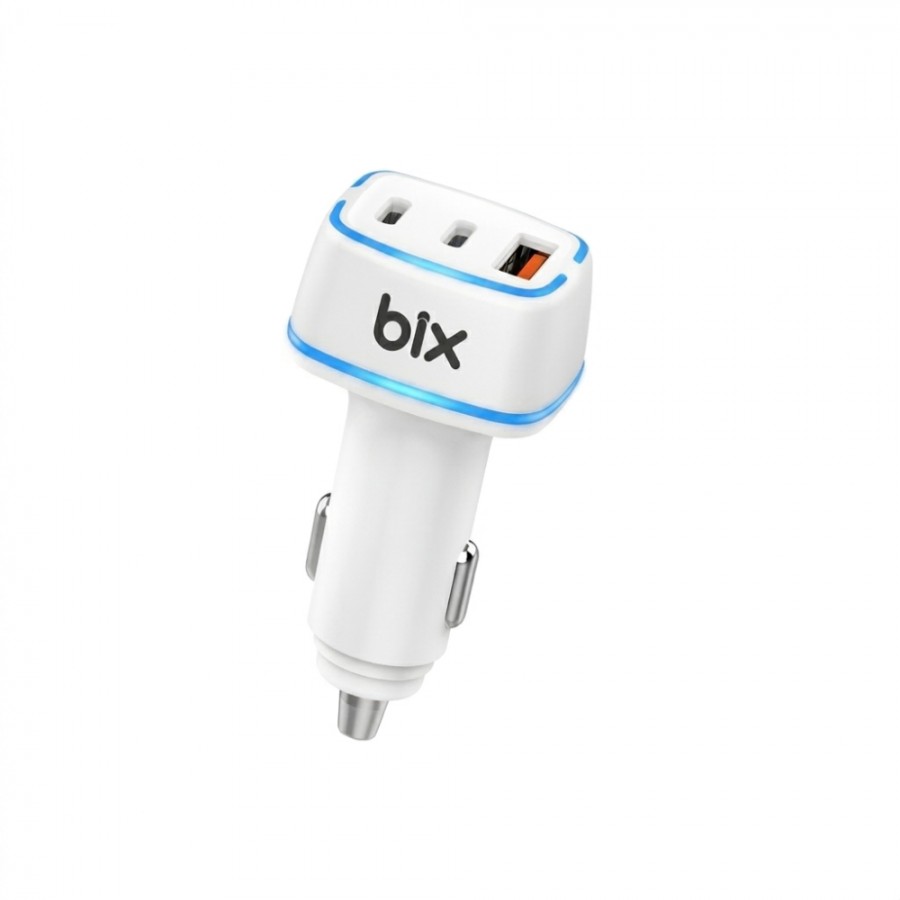 Bix BXACP82W 82.5W 3 Port 2x Type-C ve USB-A Araç İçi Hızlı Şarj Adaptörü Beyaz Bix BXACP82W 82.5W 3 Port 2x Type-C ve USB-A Araç İçi Hızlı Şarj Adaptörü Beyaz
