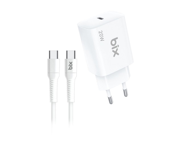 Bix BXC20W 20W USB-C PD3.0 Hızlı Şarj Adaptörü ve 5A Type-C 1m Ka&hellip;