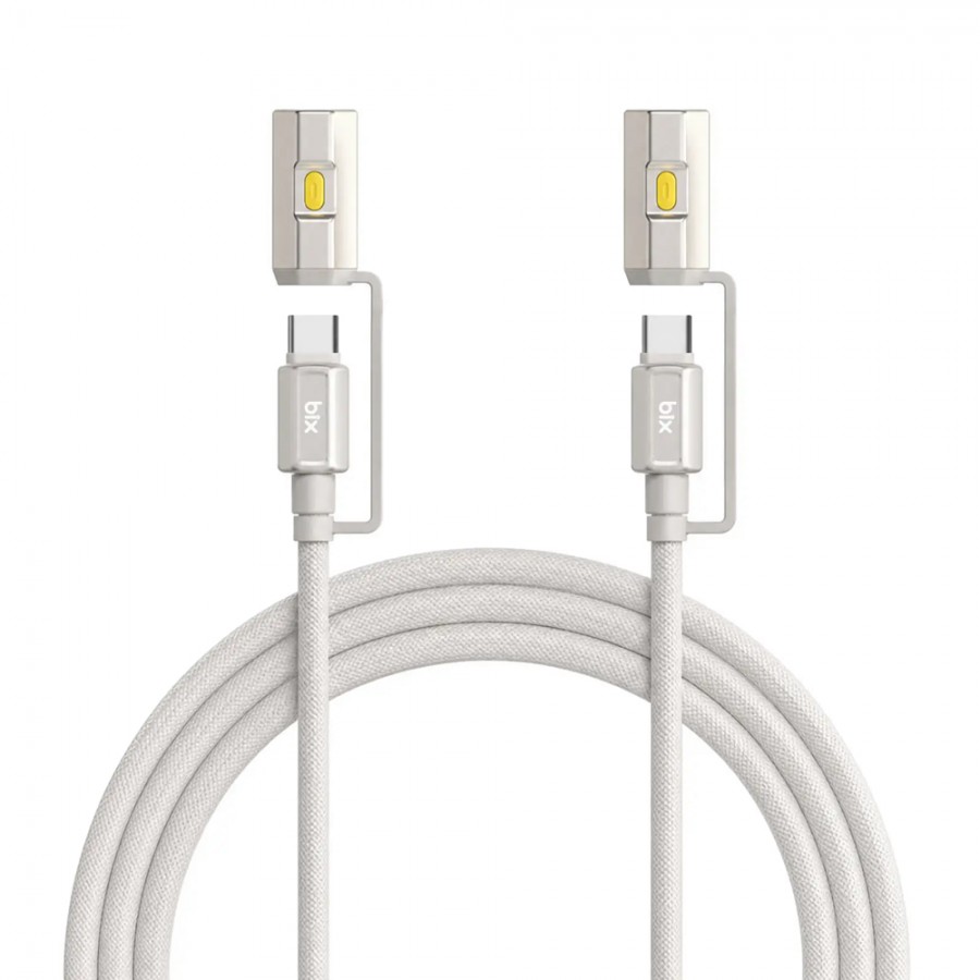 Bix T2IN1C 240W LED Fener ve Alevsiz Çakmak Fonksiyonlu Type-C to Type-C Şarj ve Data Kablosu 1.2 Metre Beyaz Bix T2IN1C 240W LED Fener ve Alevsiz Çakmak Fonksiyonlu Type-C to Type-C Şarj ve Data Kablosu 1.2 Metre Beyaz