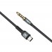 Bix TAU1C Hi-Fi 3.5mm to Type-C Örgü Aux Ses Kablosu 1.5mt - Gri