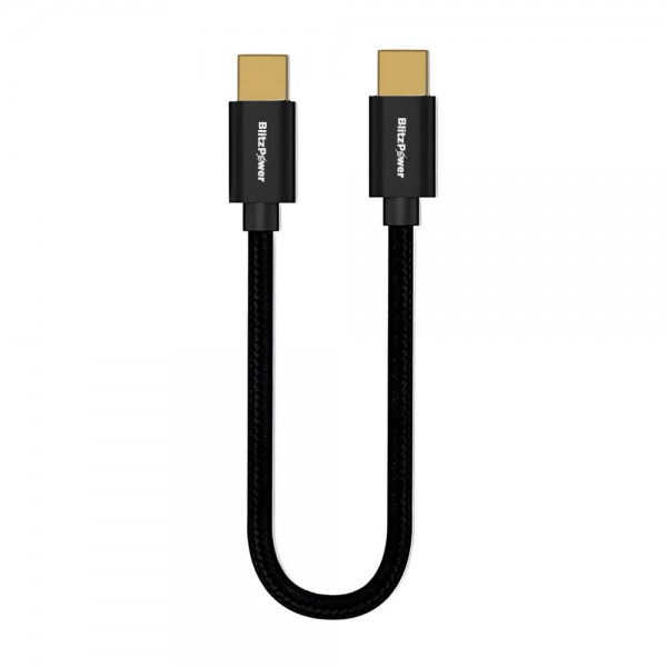 BlitzPower Type-C to Type-C Örgü Metal 20cm Şarj Kablosu…