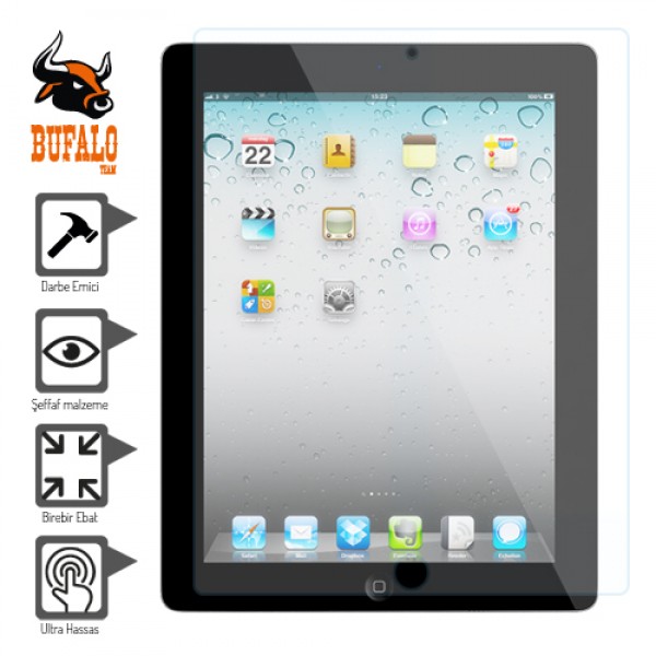 Bufalo iPad 2-iPad 3-iPad 4 Darbe Emici Ekran Koruyucu