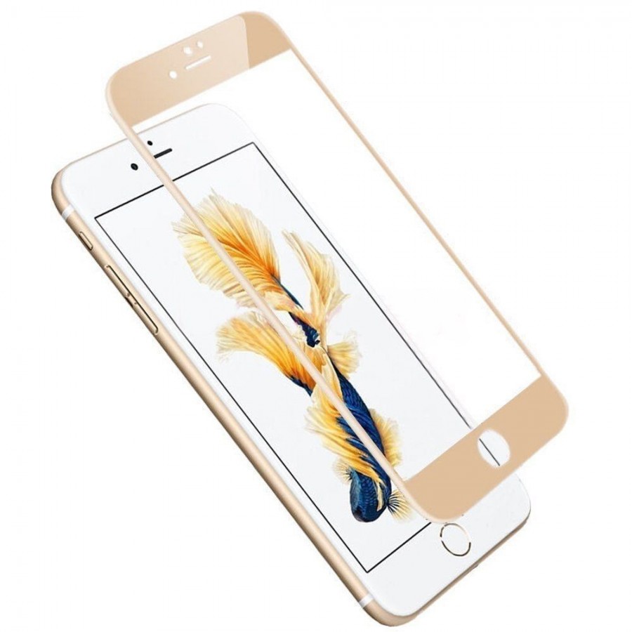 Bufalo iPhone 6-6s Metal Kenarlı Cam Ekran Koruyucu Gold