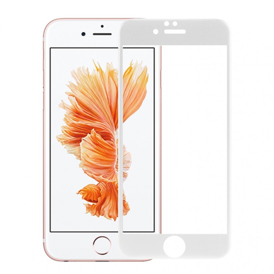 Bufalo iPhone 7/8 Kavisli 4D Cam Ekran Koruyucu Beyaz