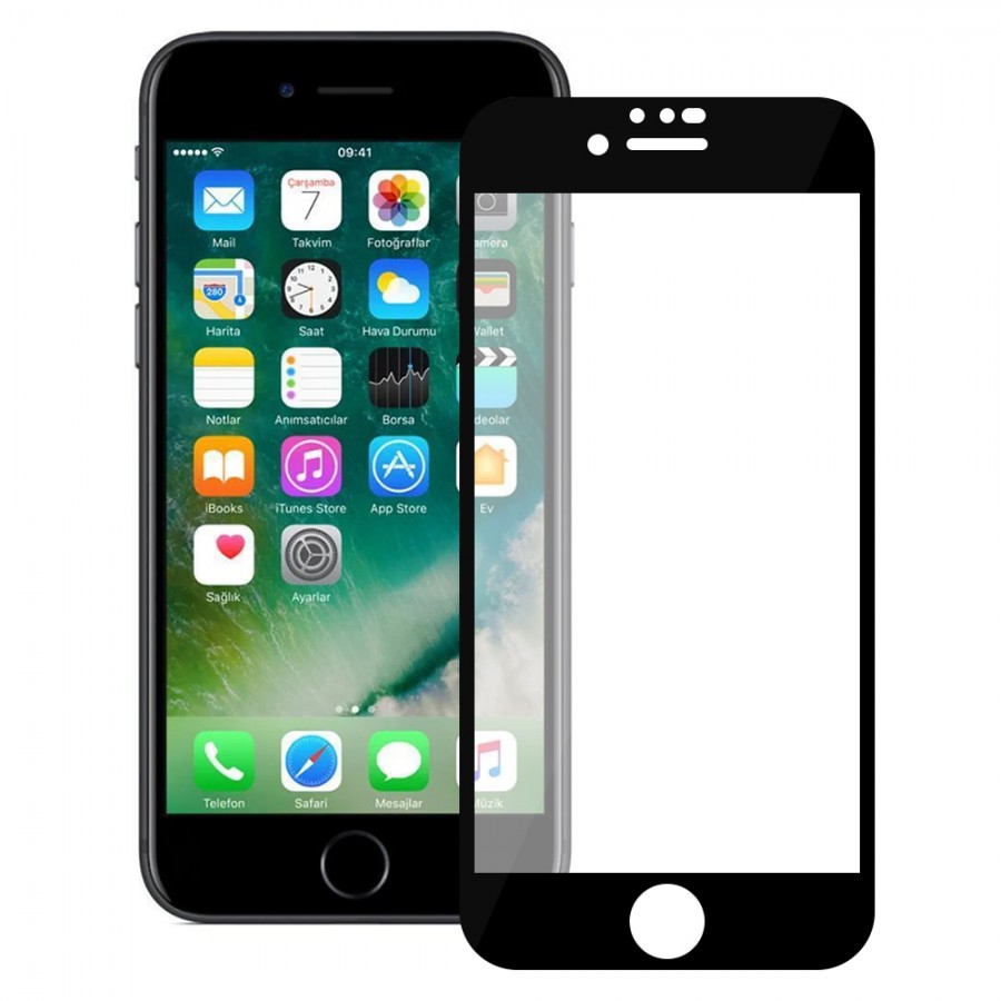 Bufalo iPhone 7 / iPhone 8 ESD Anti Static Cam Ekran Koruyucu Siyah