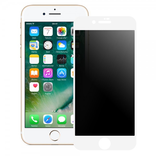 Bufalo iPhone 7 / iPhone 8 ESD Anti Static Hayalet Privacy Cam Ekran Koruyucu Beyaz