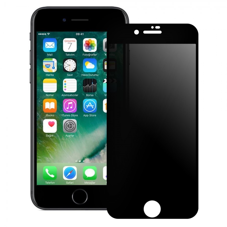 Bufalo iPhone 7 / iPhone 8 ESD Anti Static Hayalet Privacy Cam Ekran Koruyucu Siyah