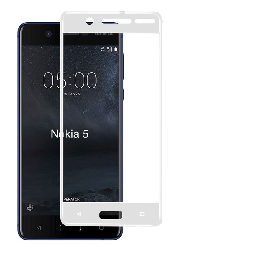 Bufalo Nokia 5 Kavisli 3D Cam Ekran Koruyucu Beyaz
