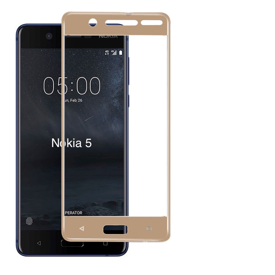 Bufalo Nokia 5 Kavisli 3D Cam Ekran Koruyucu Gold
