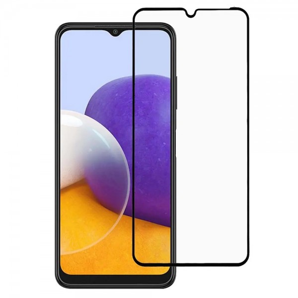 Bufalo Samsung Galaxy A22 Ekran Koruyucu 9D Temperli Cam - Siyah