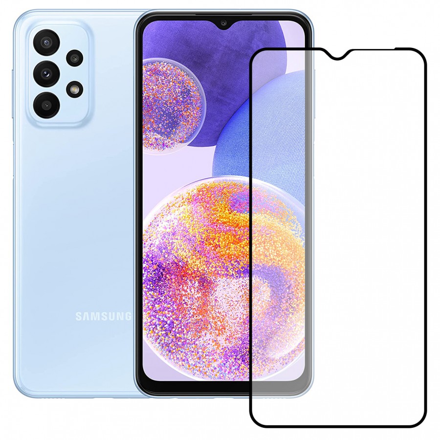 Bufalo Samsung Galaxy A23 Ekran Koruyucu 5D Temperli Cam Siyah