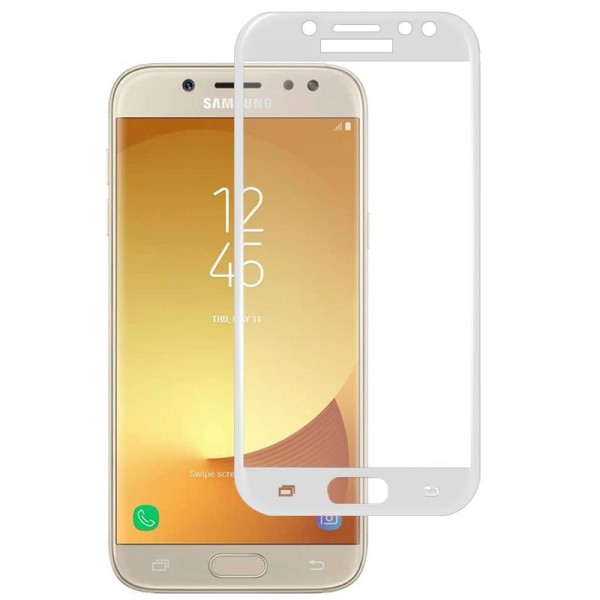 Bufalo Samsung Galaxy J7 Pro J730 Ekran Koruyucu 5D Temperli Cam Beyaz