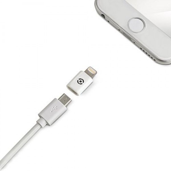 CELLY Micro USB - Lightning MFI Lisanslı Dönüştürücü Adaptör Beyaz&hellip;