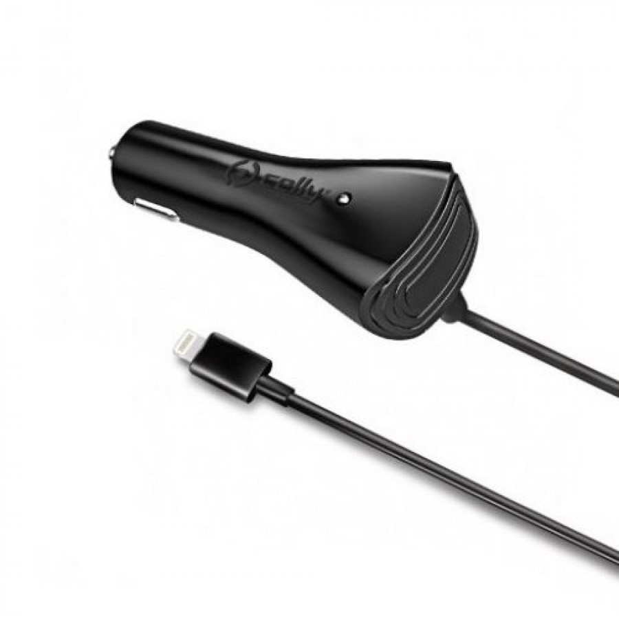 CELLY Micro USB Sabit Kablolu Araç İçi Şarj Aleti 2.1A Siyah