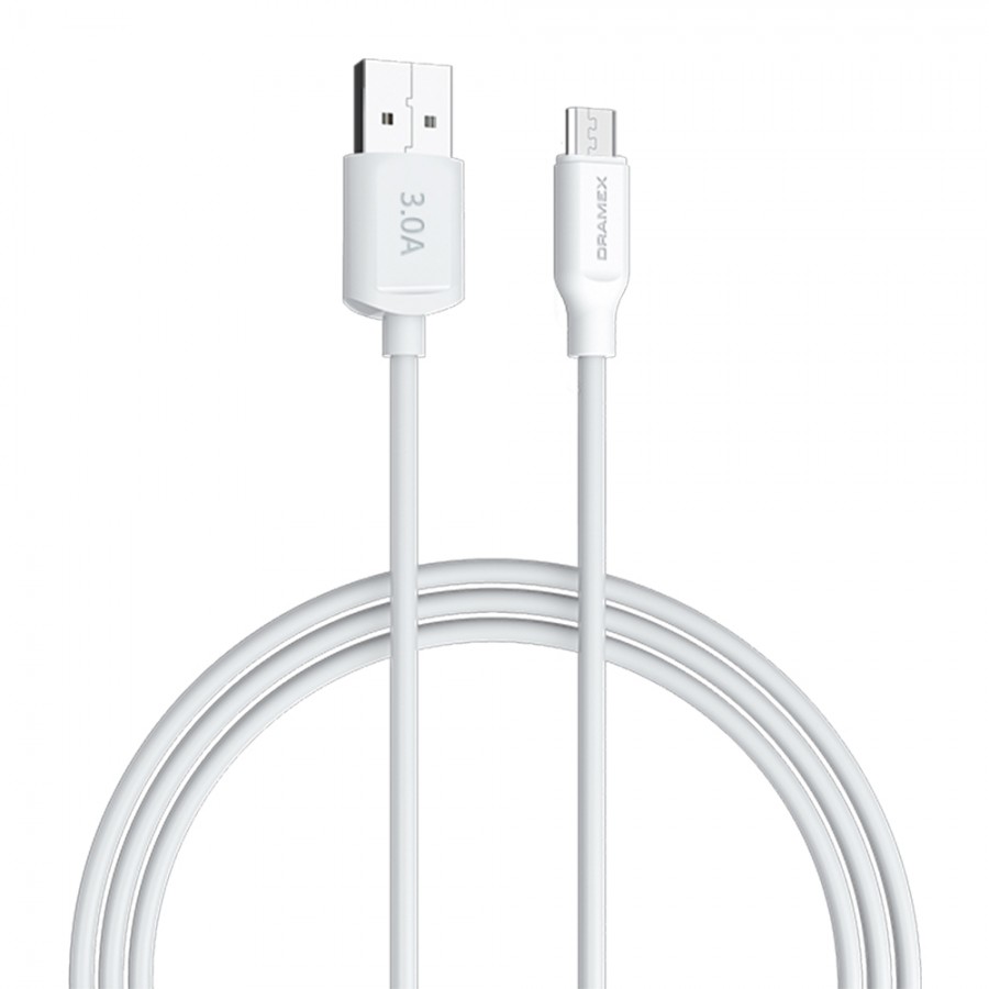 Dramex D30MK Micro USB Data/Şarj Kablosu 3.0A 1mt Beyaz