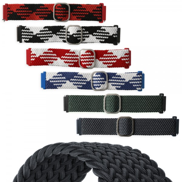FitCase 22mm Akıllı Saat Uyumlu Star Örgü Akıllı Pimli Saat Kord…