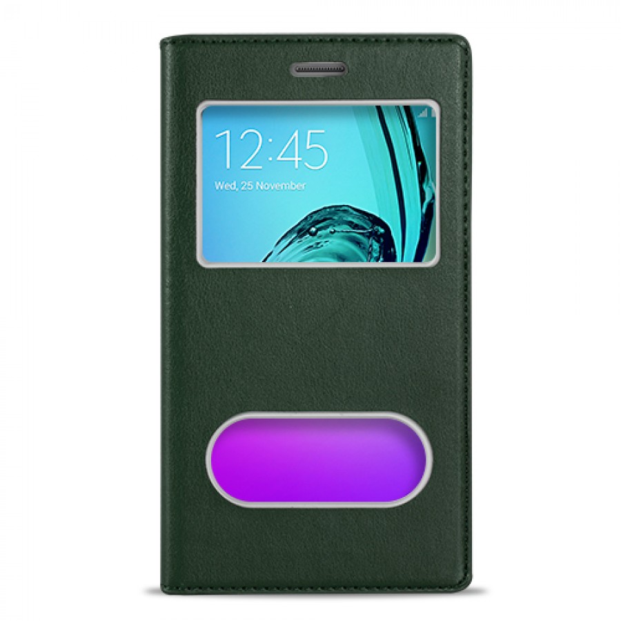 FitCase Dolce Galaxy A5 2016 Gizli Mıknatıslı Pencereli Kılıf Yeşil