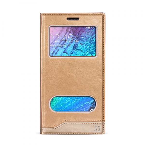 FitCase Dolce Galaxy J1 (J100) Gizli Mıknatıslı Pencereli Kılıf Gold…