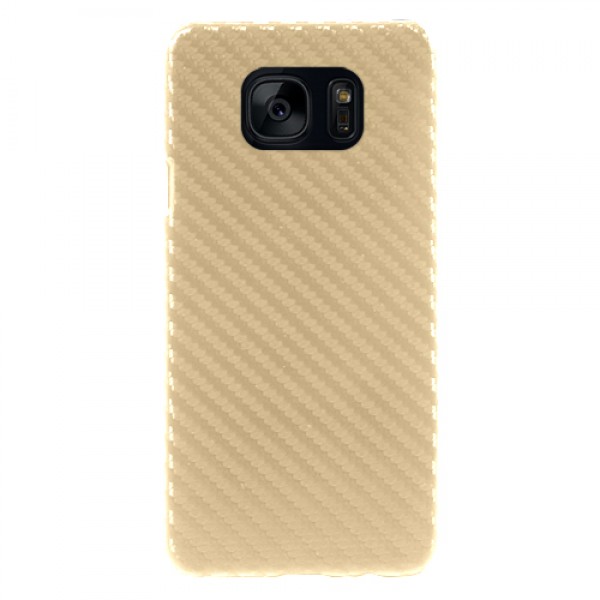 FitCase Galaxy S7 EDGE (G935) Carbon Desen Arka Kapak Gold…