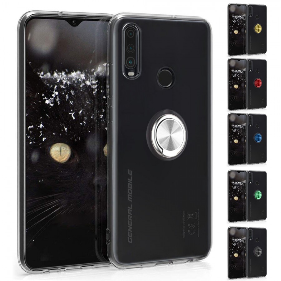 FitCase General Mobile GM 10 Kılıf Gross Ring Şeffaf Arka Kapak