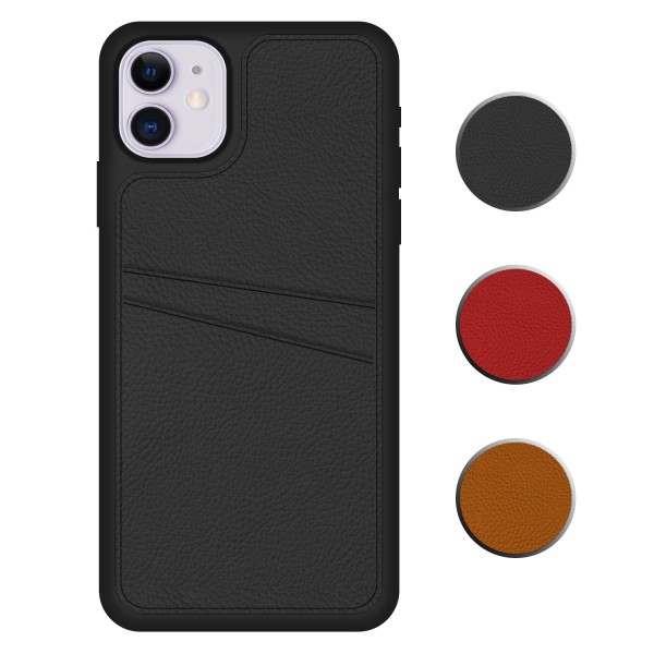 FitCase iPhone 11 Kılıf Proda Deri Çift Kartlık Cepli Kapak