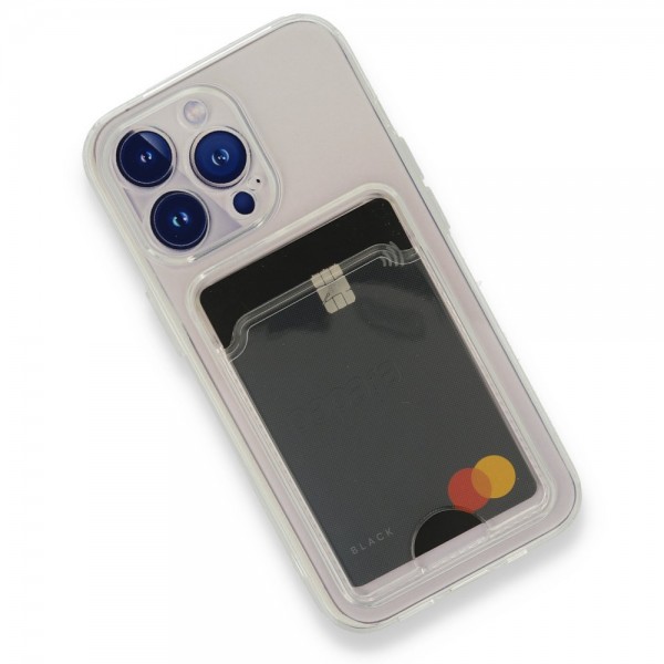 iPhone 13 Pro Kılıf Cardy Şeffaf Kartlık Cepli Kapak…