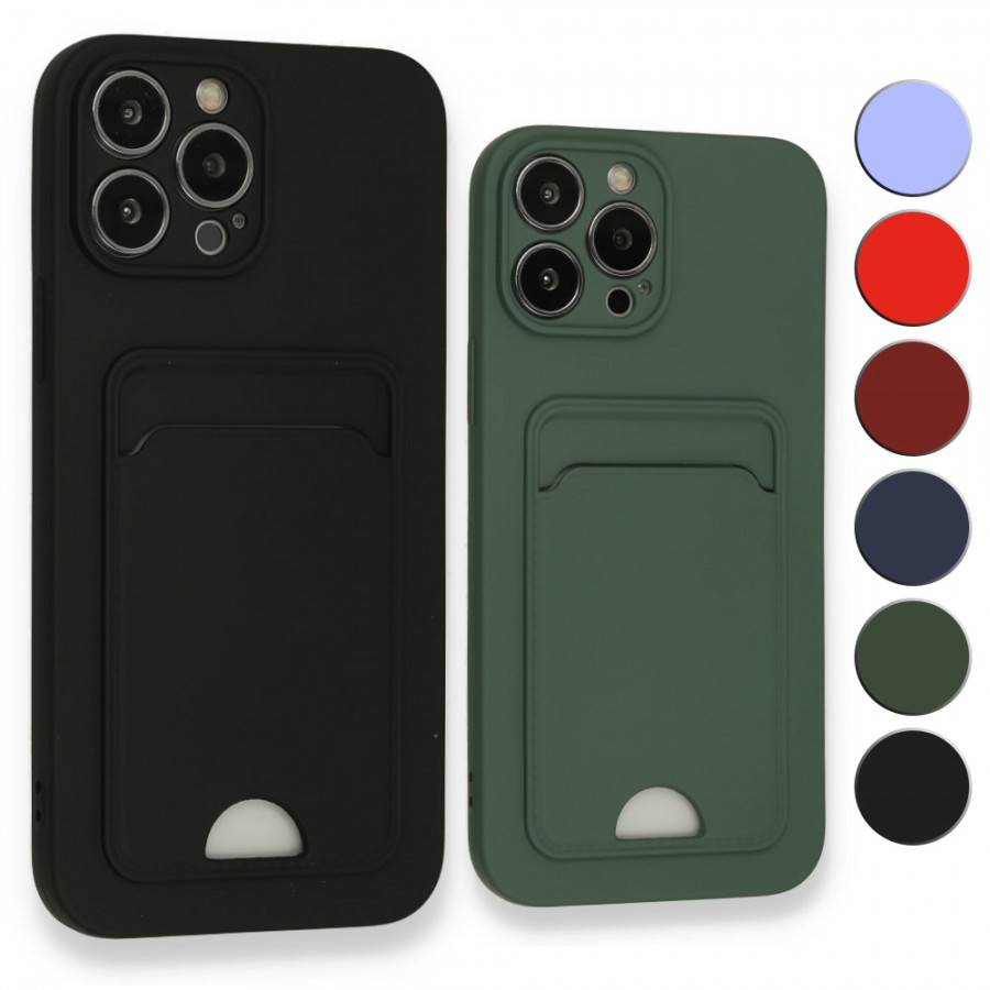 FitCase iPhone 13 Pro Max Cardy Soft Delikli Kartlık Cepli Silikon Kapak FitCase iPhone 13 Pro Max Cardy Soft Delikli Kartlık Cepli Silikon Kapak