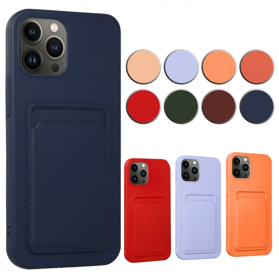 FitCase iPhone 13 Pro Max Cardy Soft Kartlık Cepli Silikon Kapak