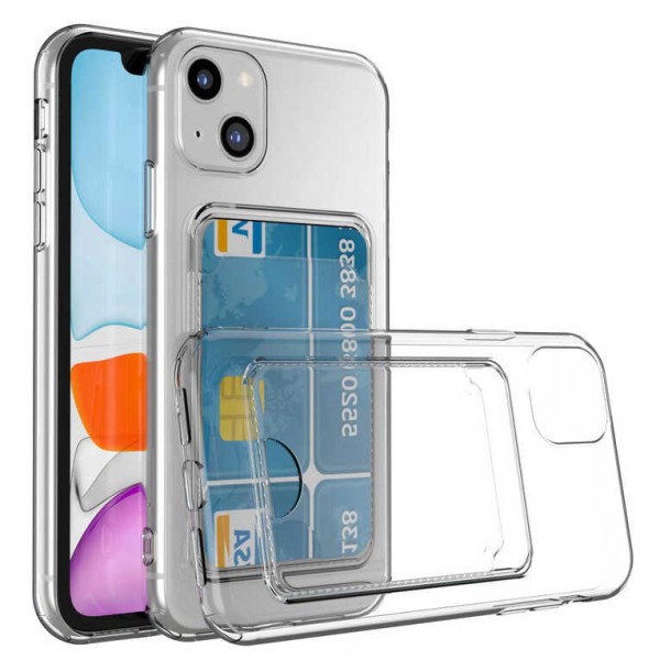 FitCase iPhone 14 Kılıf Cardy Şeffaf Kartlık Cepli Kapak…
