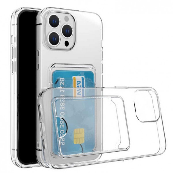 FitCase iPhone 14 Pro Max Kılıf Cardy Şeffaf Kartlık Cepli Kapak…