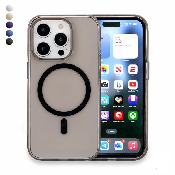 FitCase iPhone 14 Pro Max Magsafe Özellikli Renkli Şeffaf Sert Kapak…