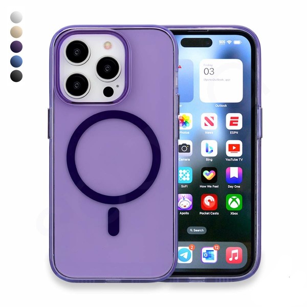 FitCase iPhone 16 Pro Magsafe Özellikli Renkli Şeffaf Sert Kapak…