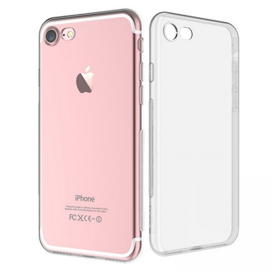 FitCase iPhone 7 / 8 Kılıf Kamera Korumalı Silikon Şeffaf Arka Kapak