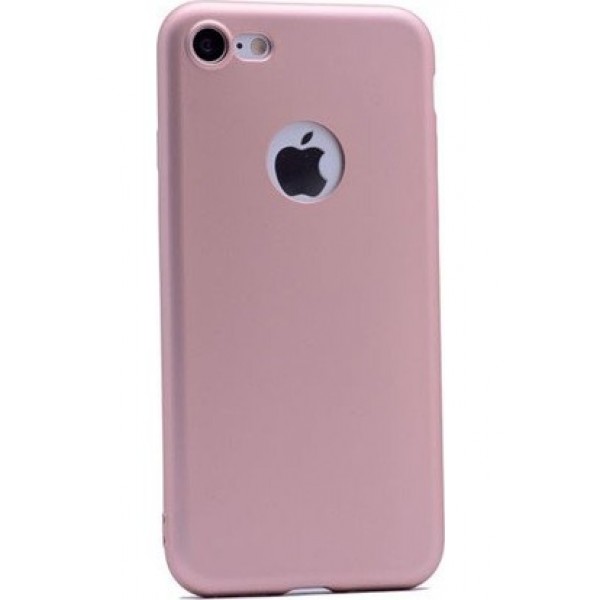 FitCase Kadife Laser iPhone 7-8 Silikon Arka Kapak Pembe